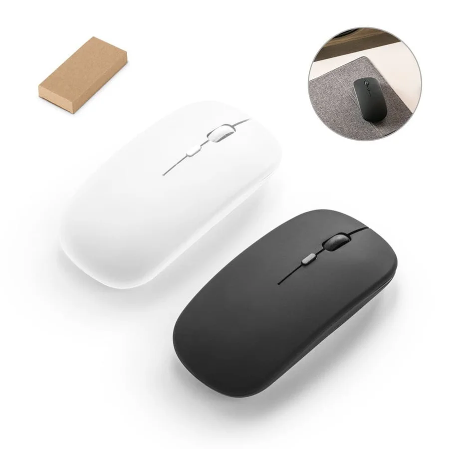 KHAN. Trådlös mus med 500mAh batteri i återvunnen ABS (100 % rABS)