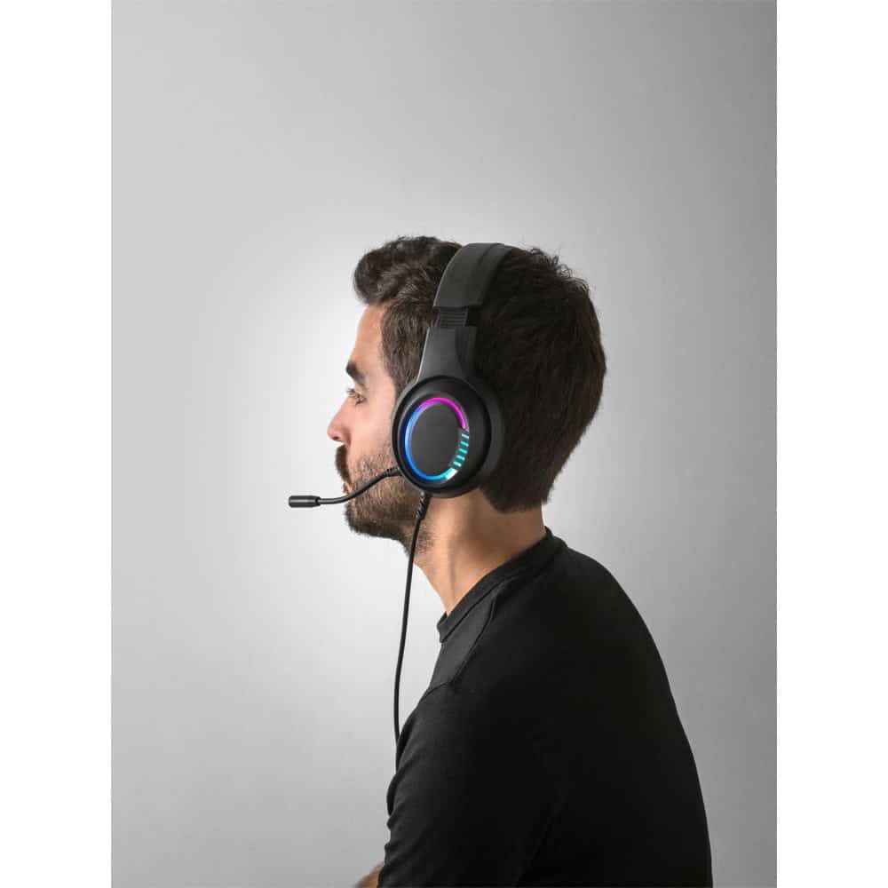 Thorne Headset RGB. ABS-hörlurar med 2m kabel, mikrofon och RGB LED-lampor