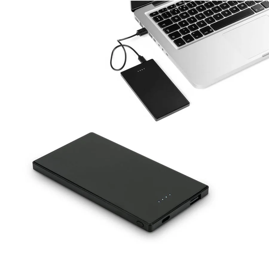 DENNING. 5 000 mAh tunn powerbank i rostfritt stål
