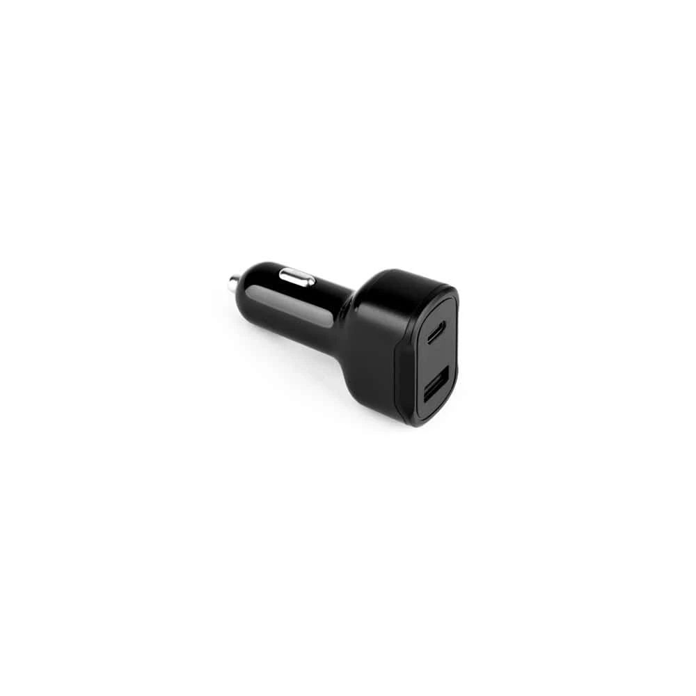 DIRAC. Cigarettändaradapter med USB-A-port 18W och USB-C 20W i 100 % rABS