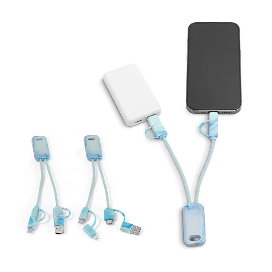 BERNERS. Supersnabb 6-i-1 USB-kabel i återvunnen PET (100 % rPET)