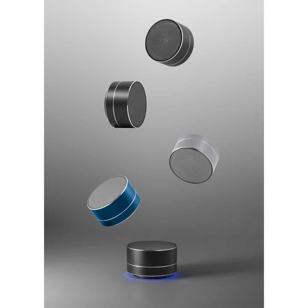 FLOREY. Bärbar 3W högtalare med 3h batteritid i återvunnet aluminium (100 % rAL) och återvunnen ABS (100 % rABS)