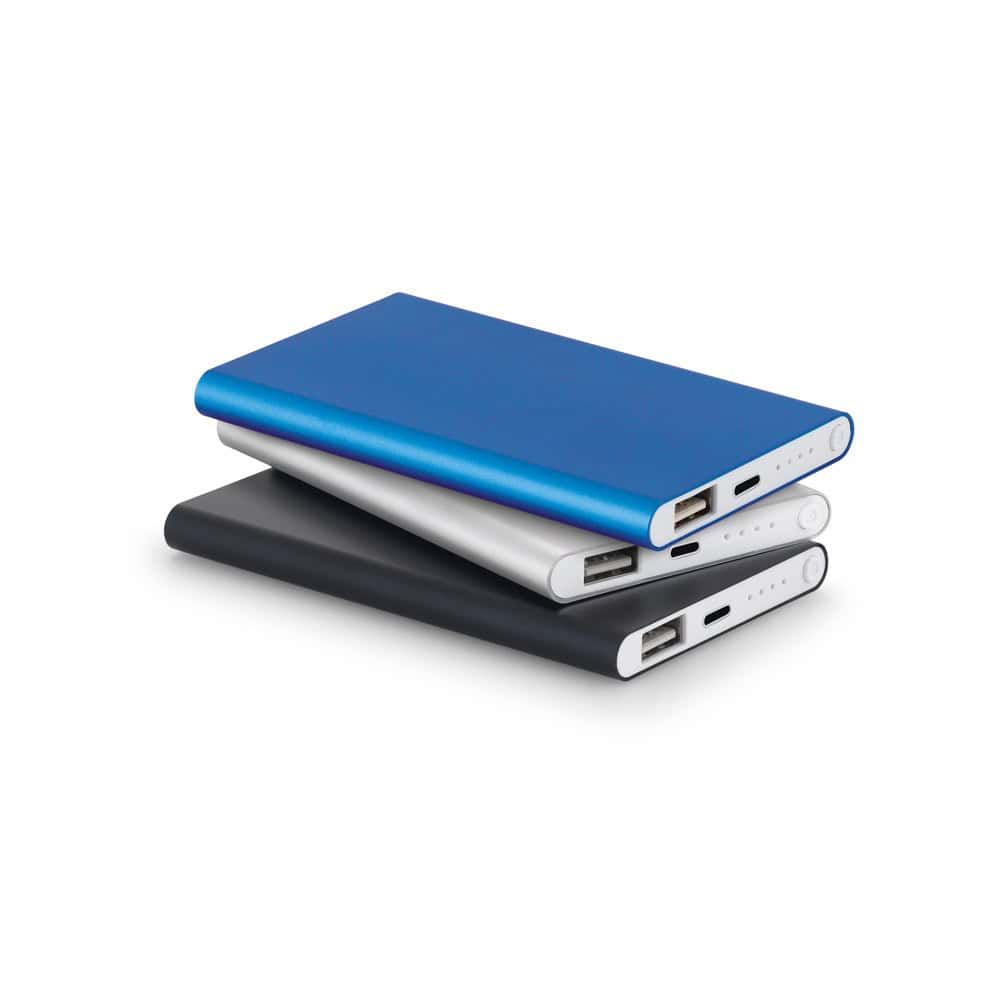 MARCET. Powerbank slimmad 4'000 mAh i återvunnen aluminium (100% rAL) och återvunnen ABS (100 % rABS)
