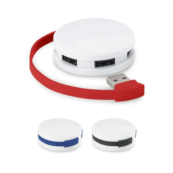 GARDNER. HUB med kabel och 4 USB-A-portar i ABS – profilreklam med tryck från ExpoTryck