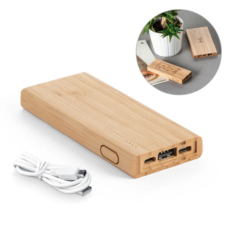 KOHN. Powerbank 5 000 mAh i bambu