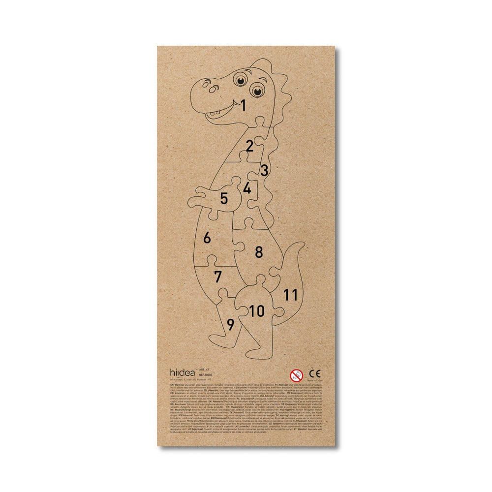 DIPLODOCO. Dinosaurieformat pussel i furuplywood