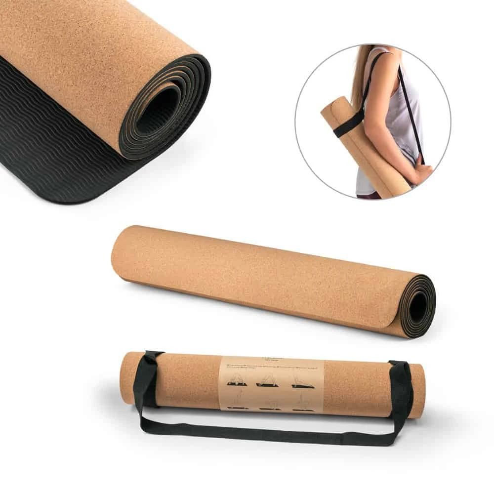 GERES. Träningsmatta för yoga tillverkad av kork och TPE. Upp till 3.7 mm tjock – profilreklam med tryck från ExpoTryck