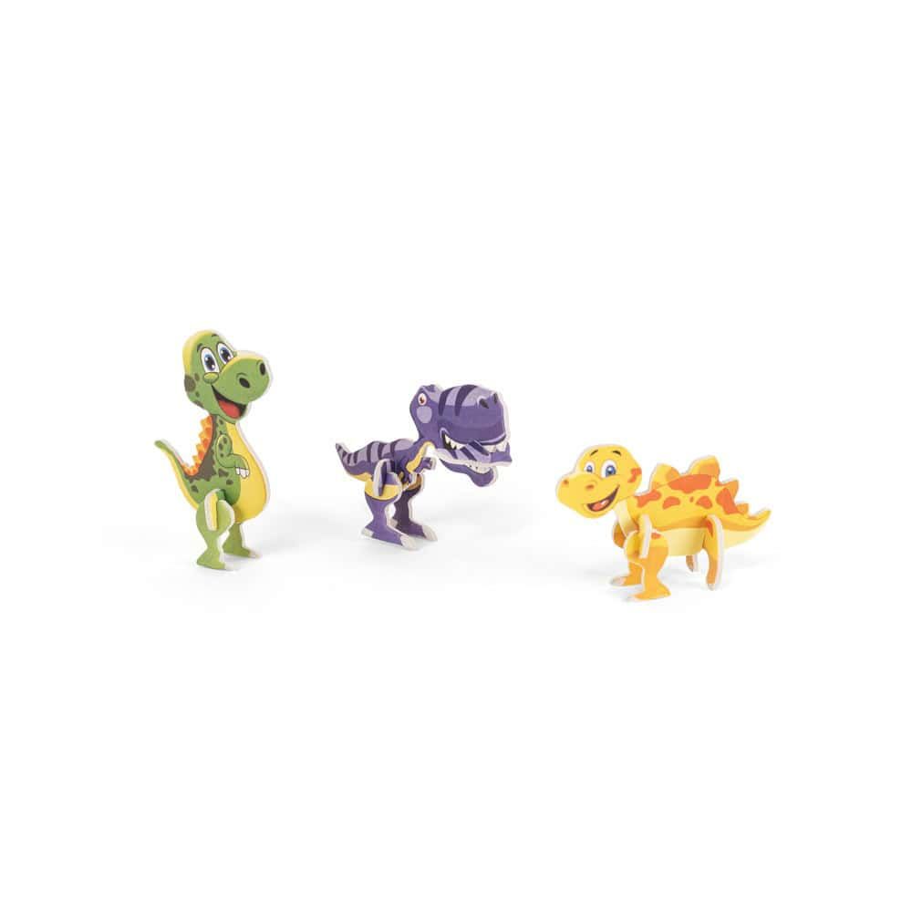 DINOSAURUS. 3D-pussel i papper och EVA i form av en dinosaurie
