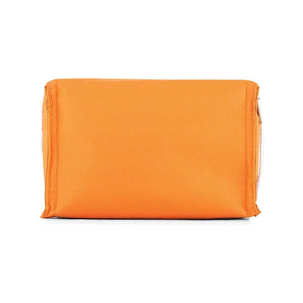 Orange kylväska i 600D med handtag för mat och dryck.