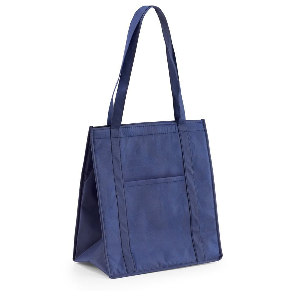 En blå non-woven kylväska i 80 g/m² för marknadsföring och reklam.