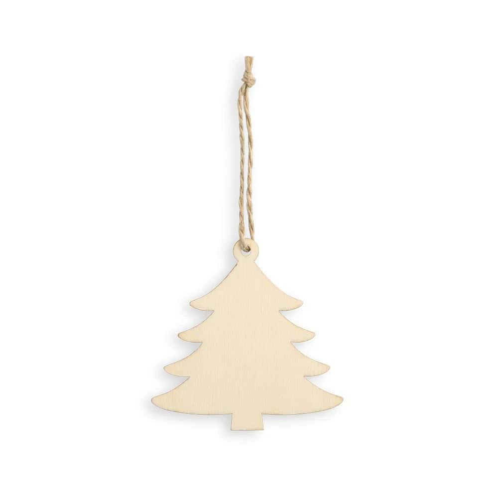 Dekorativ julgran av trä för att skapa julstämning i hemmet.