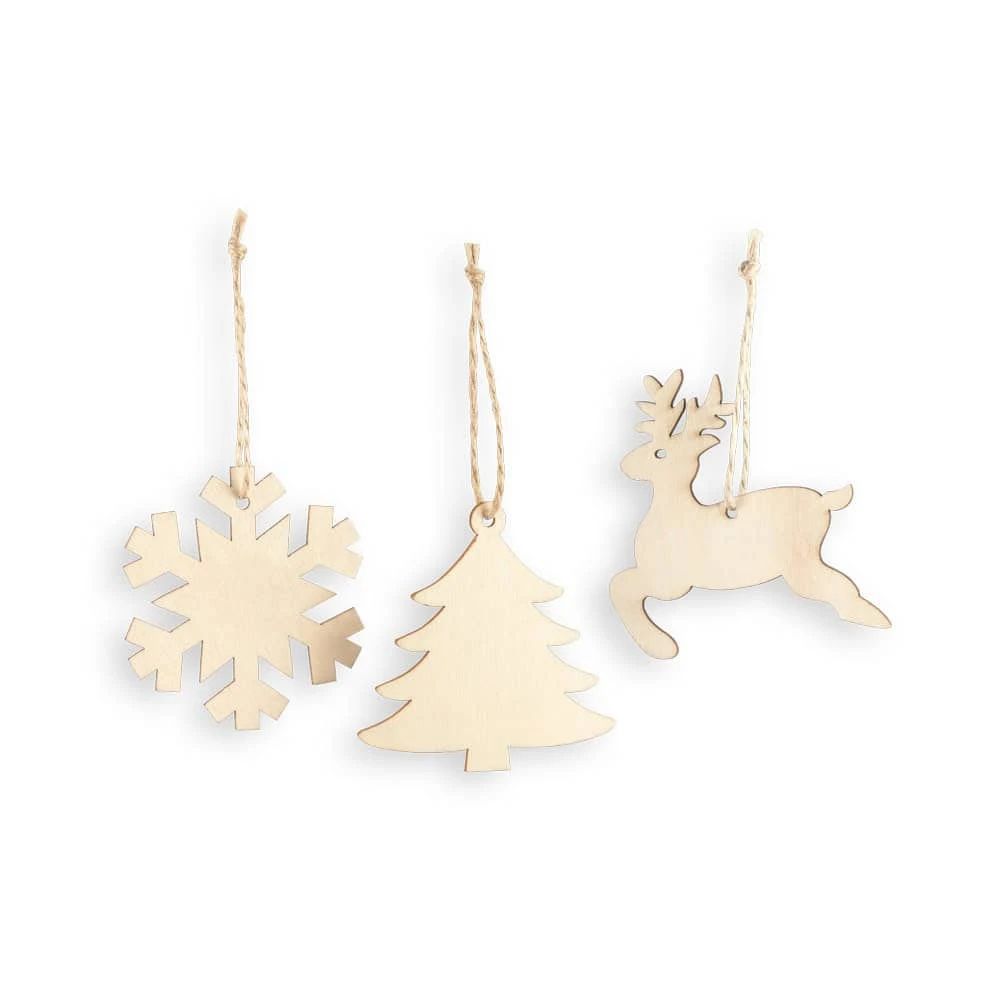 Snöflinga, julgran och ren för juldekorationer.