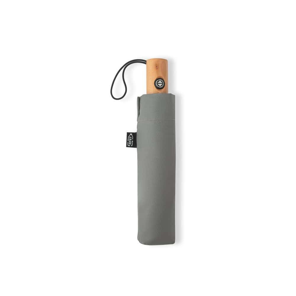 RIVER. Fällbart 190T återvunnen polyester (100% rPET) pongee-paraply med automatisk öppning och stängning
