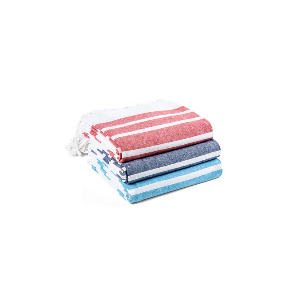 SARDENHA. Strandhandduk i bomull (70 % återvunnen) och polyester (30 % återvunnen) (180 g/m²)