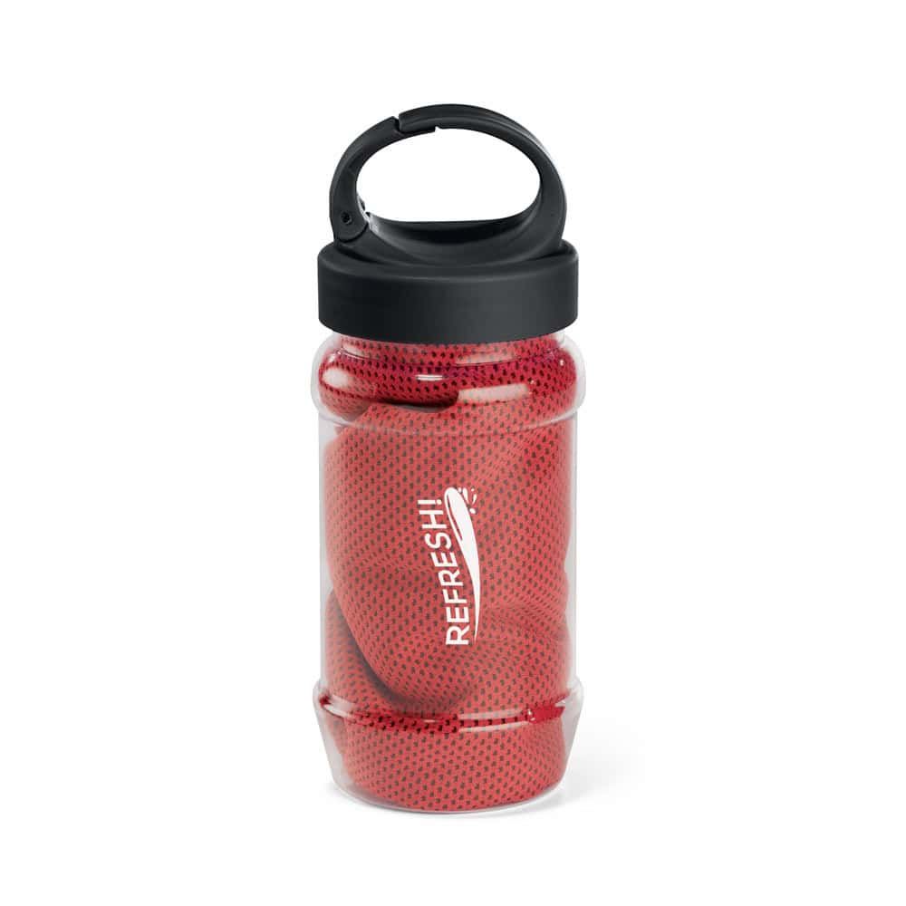 ARTX PLUS. Set med en PP- och PET-flaska och en sporthandduk av polyamid och polyester