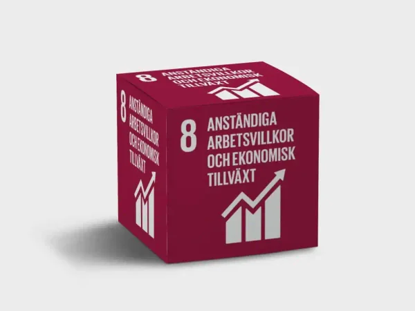 Globalt Mål 8 – Anständiga arbetsvillkor och ekonomisk tillväxt – profilreklam med tryck från ExpoTryck