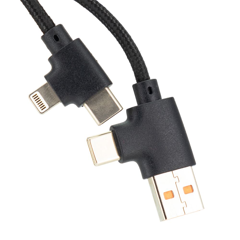 Lång 4-i-1-kabel med upplyst logotyp