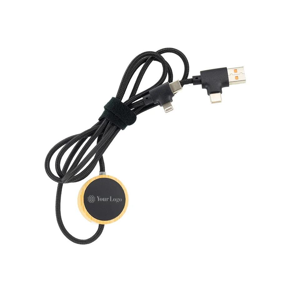Lång 4-i-1-kabel med upplyst logotyp