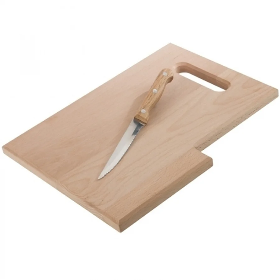 Trä köksbräda med en kniv LIZZANO