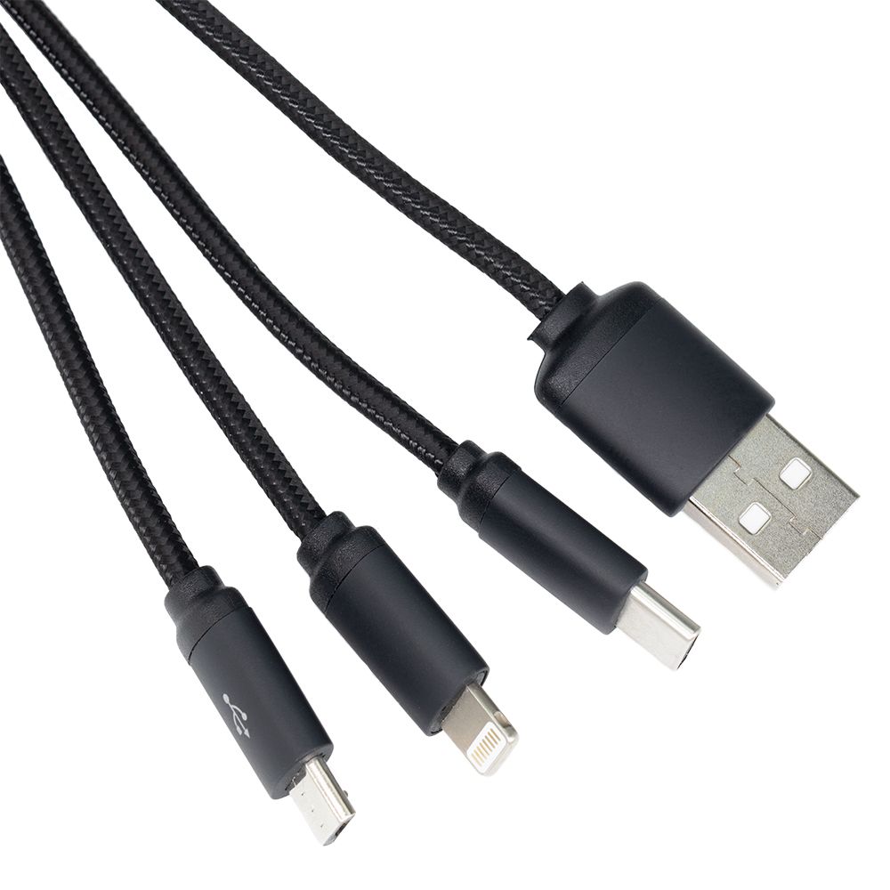 Lång 3-i-1-kabel med upplyst logo, W201TG