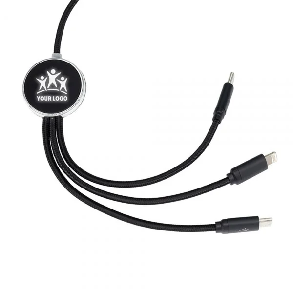Lång 3-i-1-kabel med upplyst logo, W201TG – profilreklam med tryck från ExpoTryck