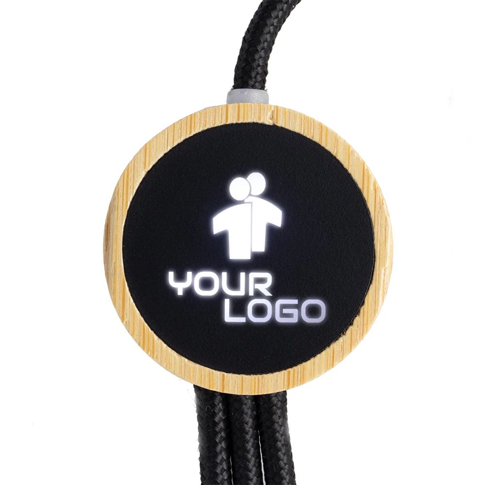 Long 3-in-1 cable with illuminated logo LH-ZMU06