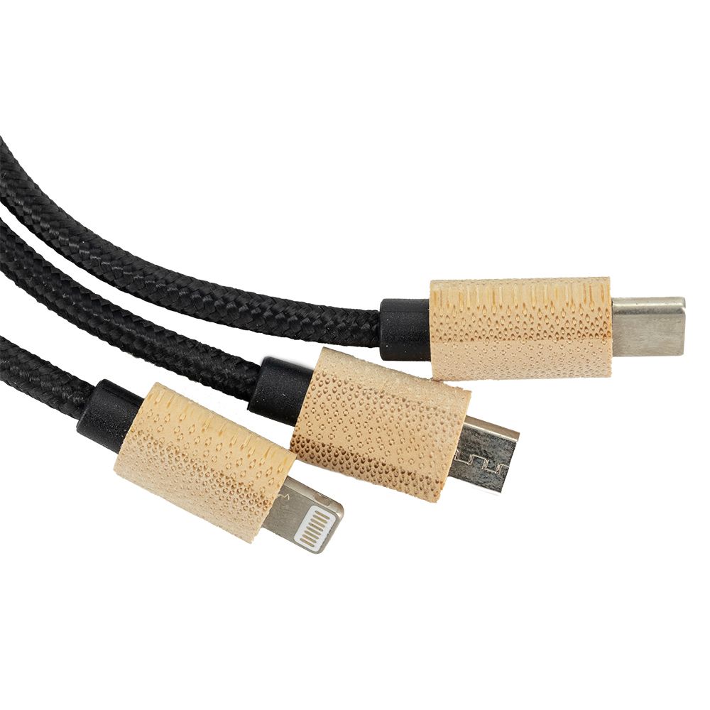 Long 3-in-1 cable with illuminated logo LH-ZMU06