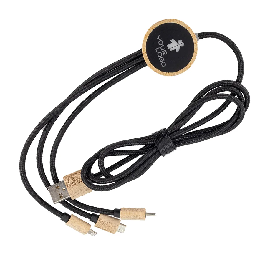 Long 3-in-1 cable with illuminated logo LH-ZMU06