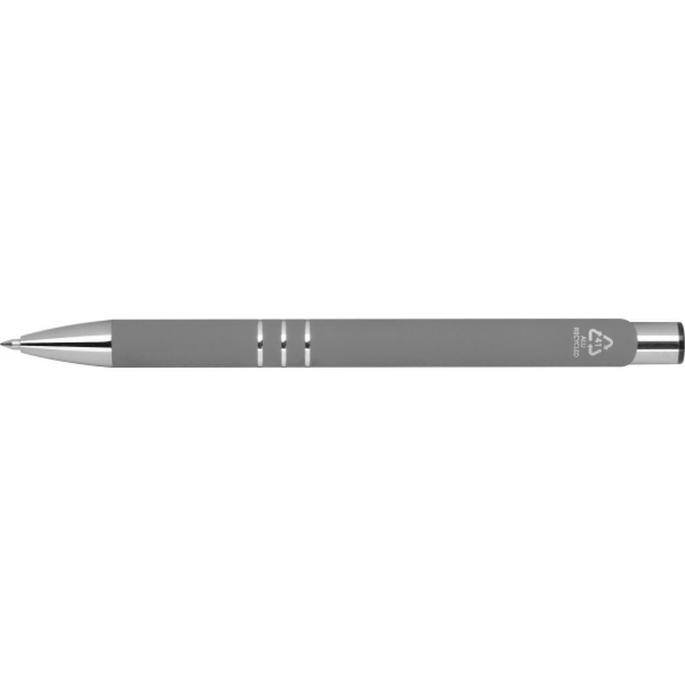 Återvunnen aluminium semi-gel soft touch penna DUNMORE