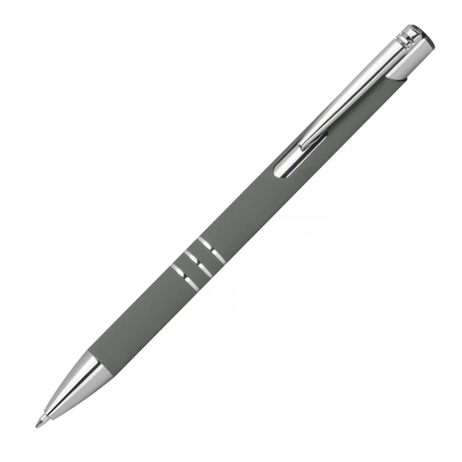 Återvunnen aluminium semi-gel soft touch penna DUNMORE