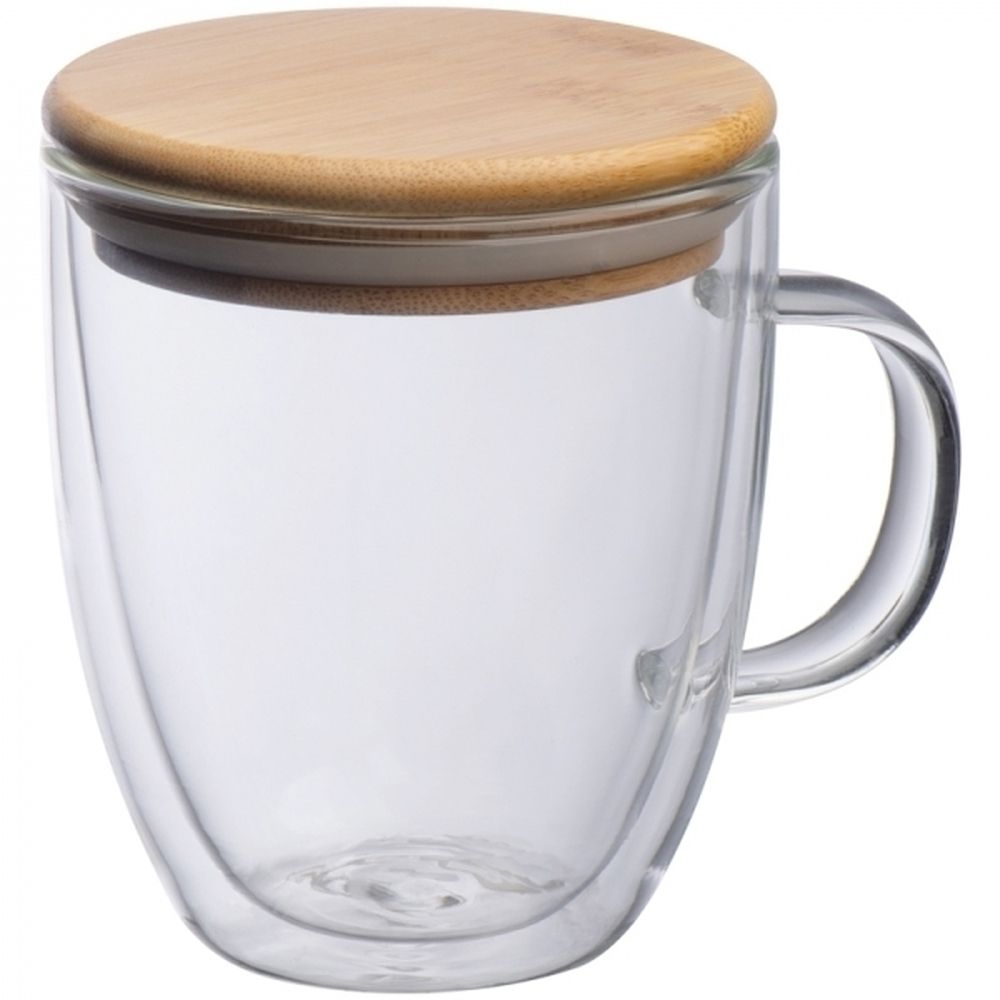 Glasmugg med lock GERTHE 350 ml