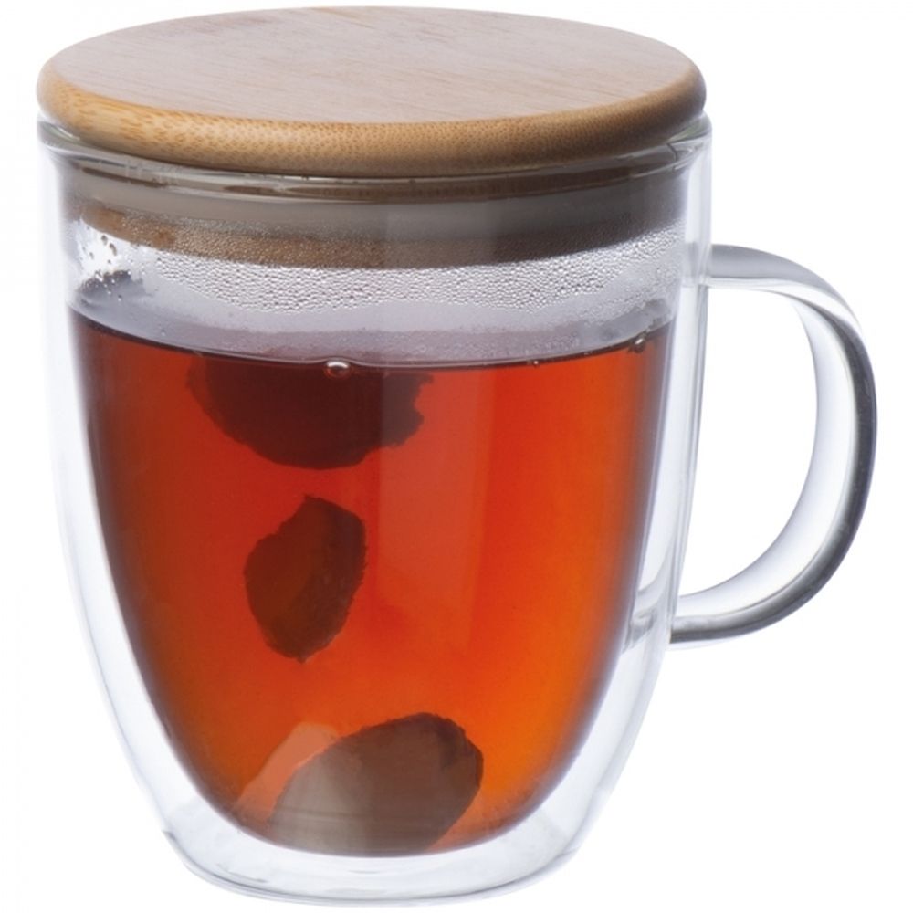 Glasmugg med lock GERTHE 350 ml