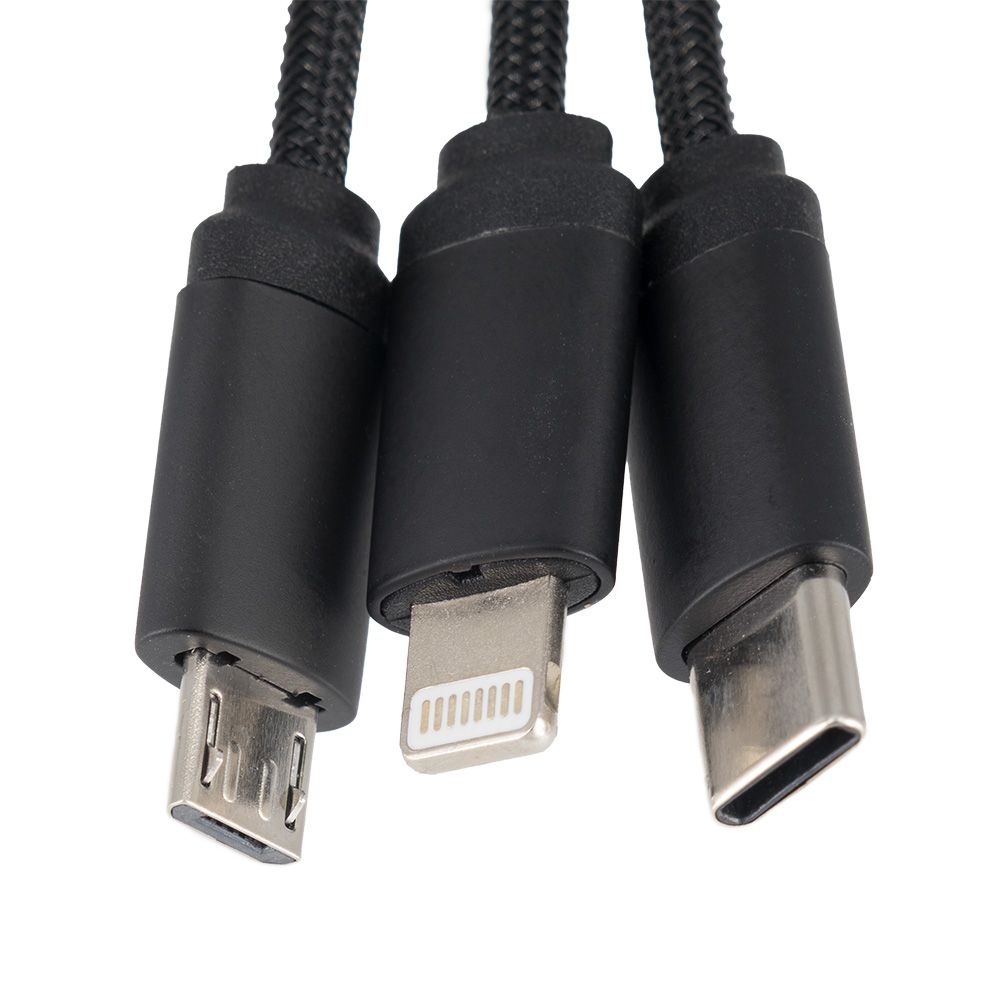 3-i-1-kabel med upplyst logotyp, LH-ZM04