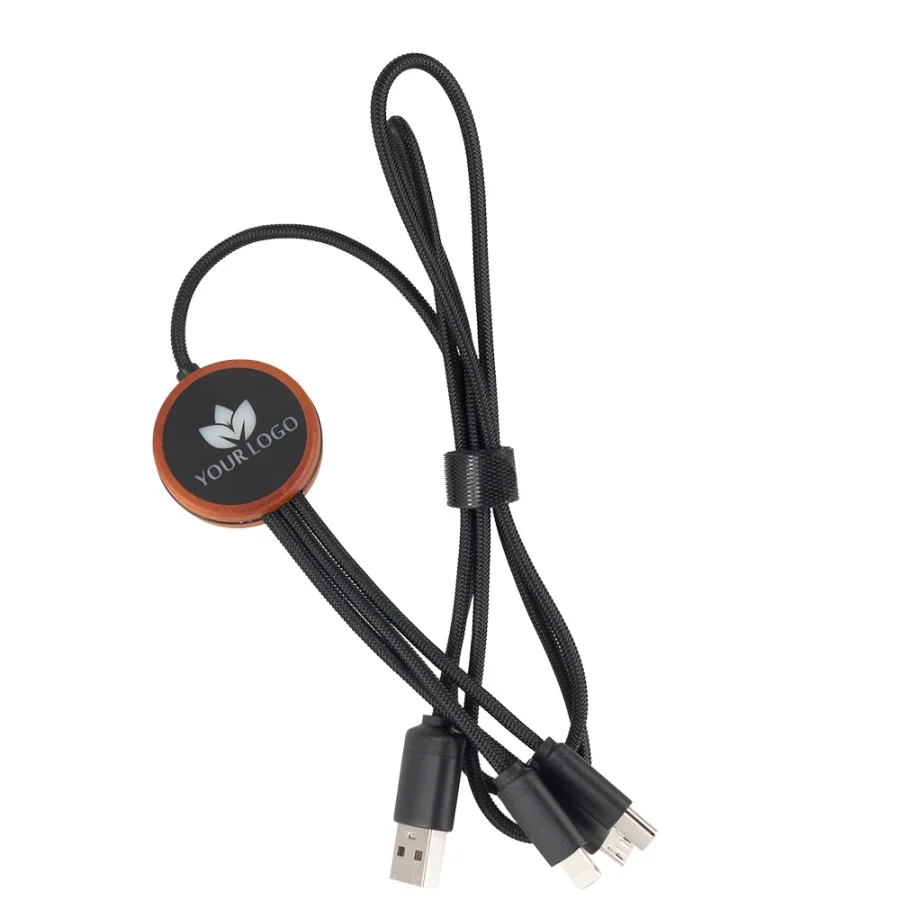 3-i-1-kabel med upplyst logotyp, LH-ZM04
