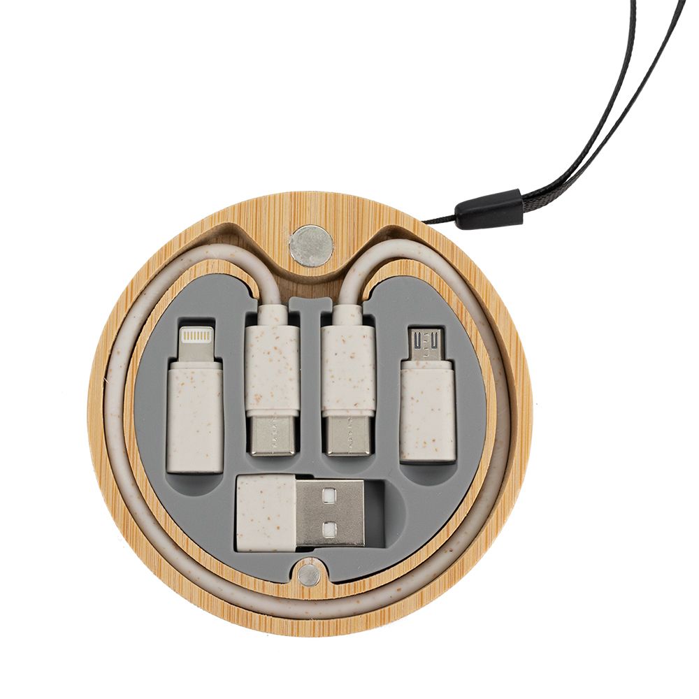 4-i-1-kabel i träfodral, LH-ZM01