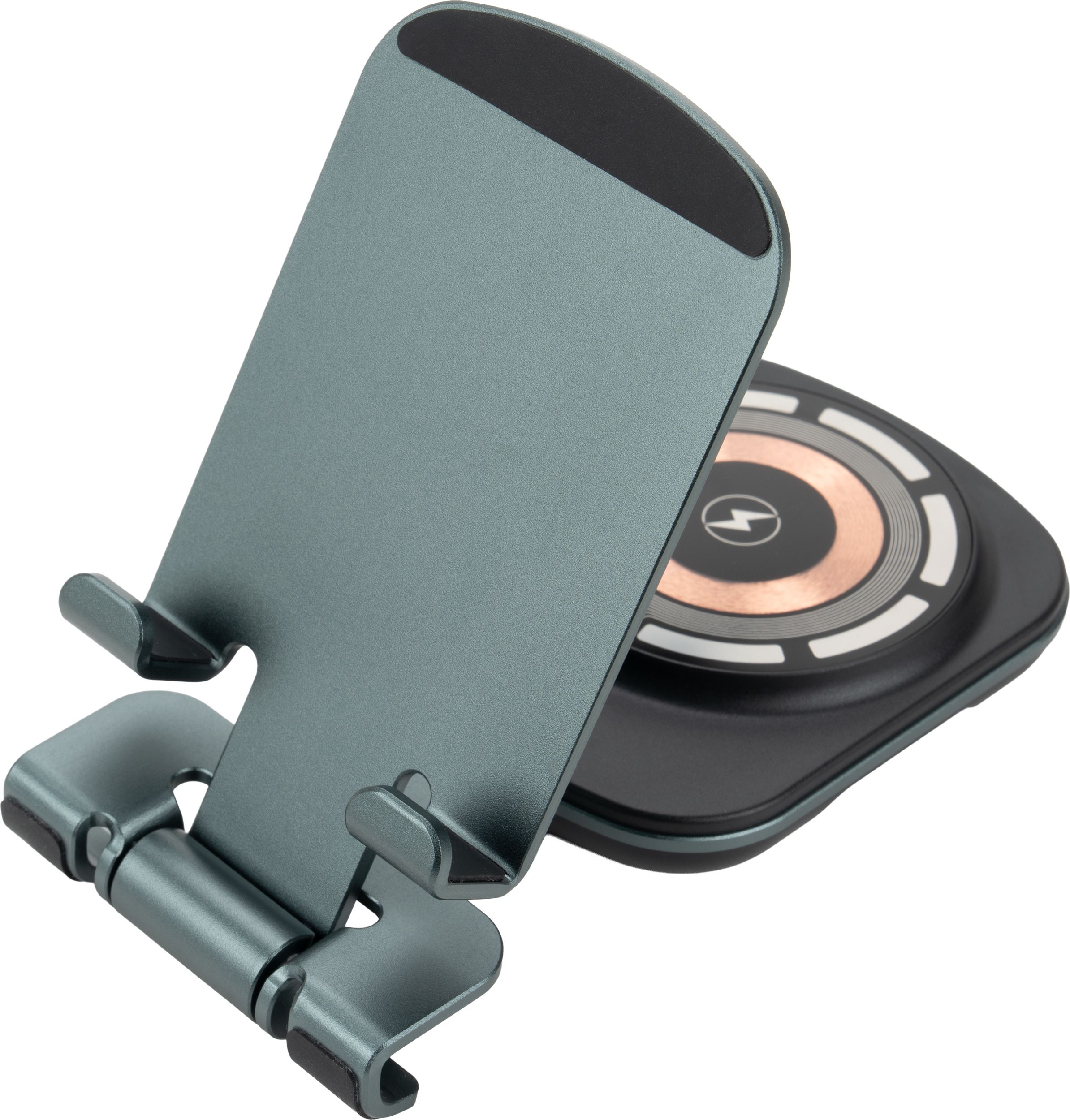 Phone holder with wireless charger