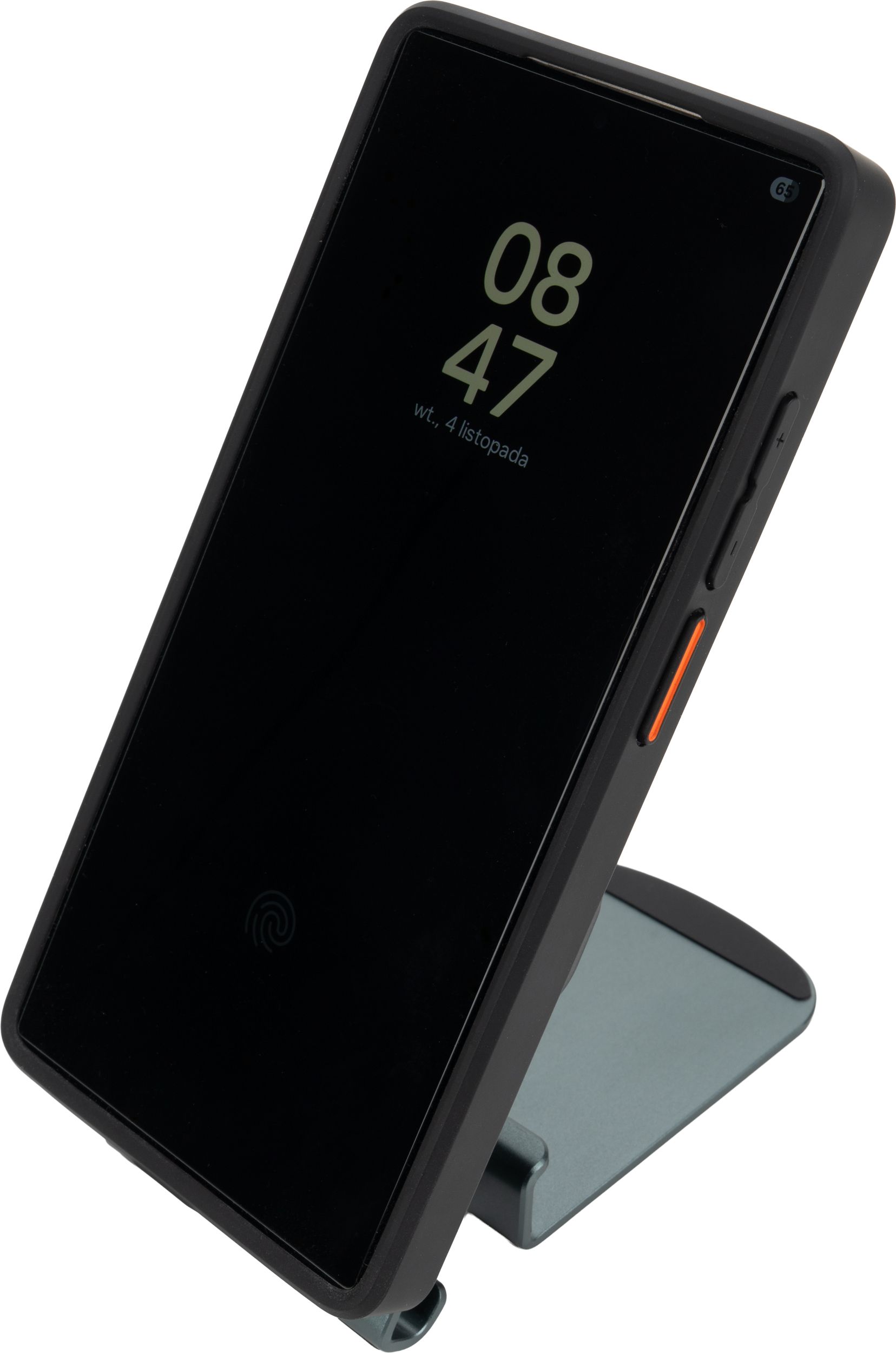Phone holder with wireless charger