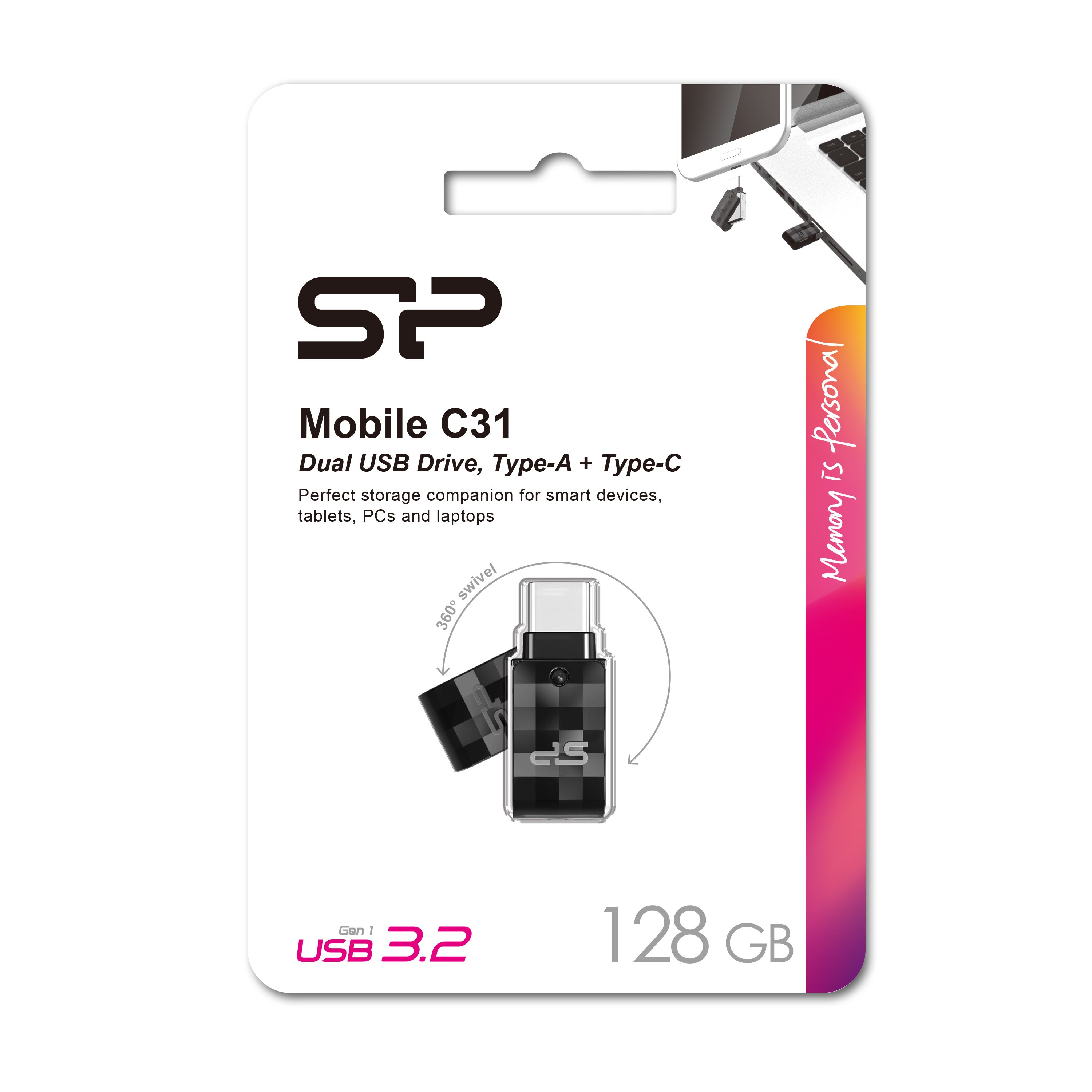Pendrive Mobile C31, 128GB 3.0 Silicon Power