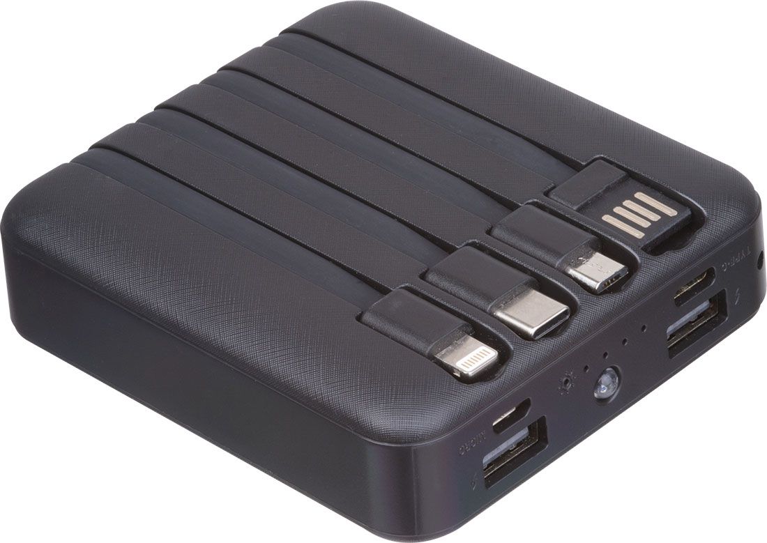 Solcells-powerbank i återvunnen ABS, 10 000 mAh CRETE