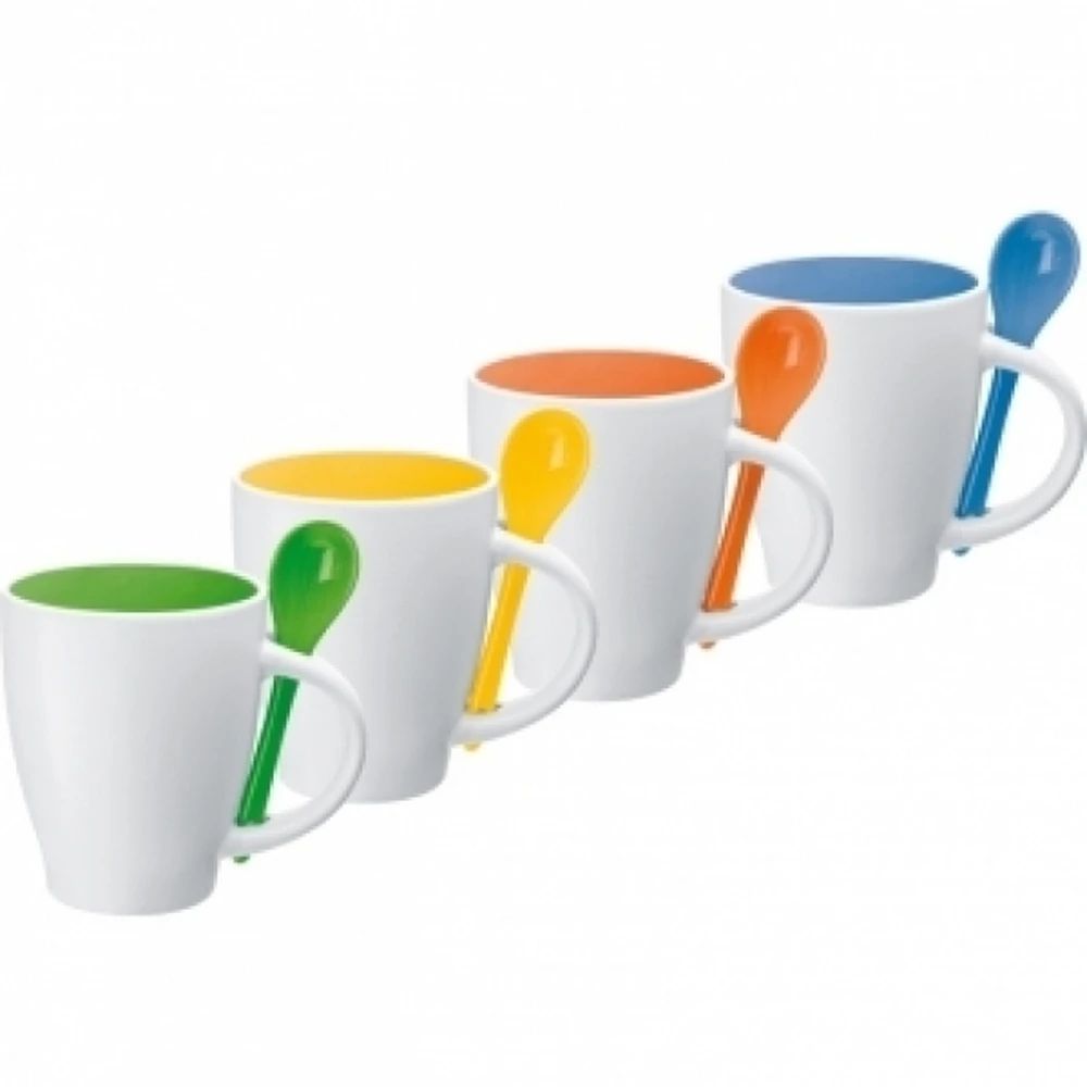 Keramisk mugg med sked PALERMO 250 ml