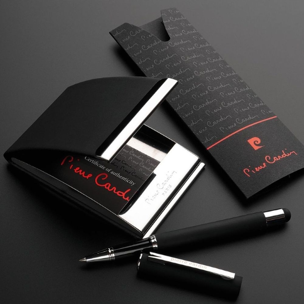Business card holder and touch pen ballpen set CONCORDE Pierre Cardin