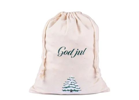Bomullsäck stor med julgodis, produktbild